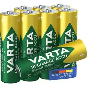 Akkus für Solarleuchten Varta AA, wiederaufladbar, 8 Stück
