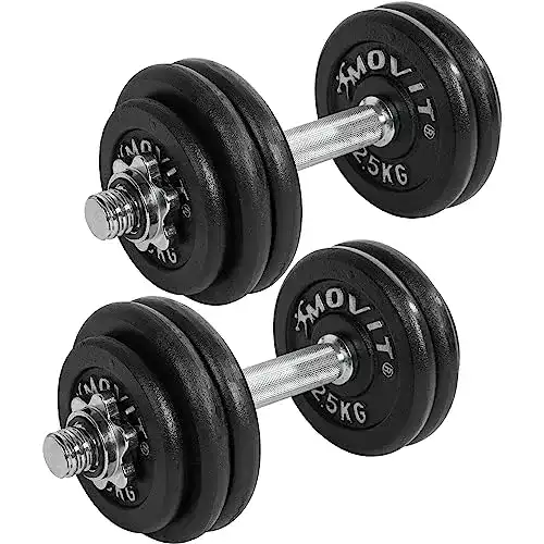 Kurzhantel Set MOVIT Pro, Gusseisen, 2x 15kg, 30mm Standard