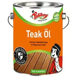 Teakholz-Pflege mit Poliboy Teak Öl für Harthölzer