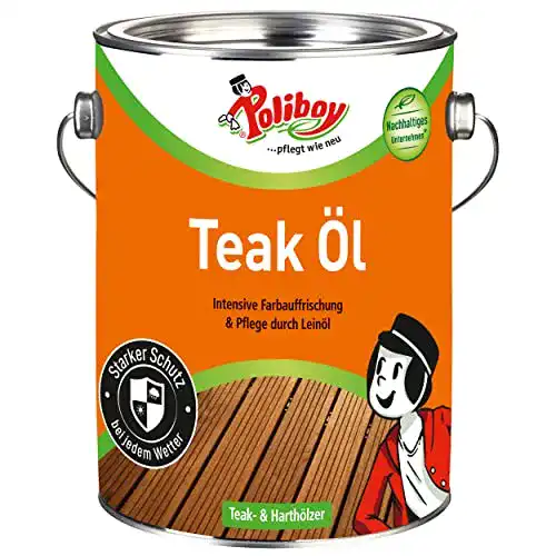 Teakholz-Pflege mit Poliboy Teak Öl für Harthölzer