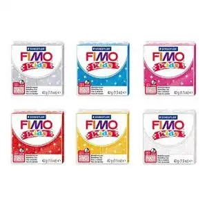 Fimo Kids Glitter Modelliermasse von Staedtler – 6 Blöcke à 42 g