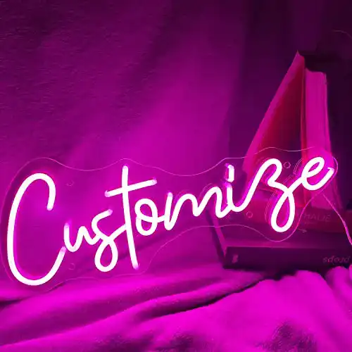 Neon-Schild KAEGORT personalisierbar mit LED-Beleuchtung