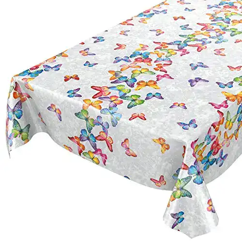 Wachstischdecke ANRO abwaschbar mit Schmetterlingsmotiv 100x140cm