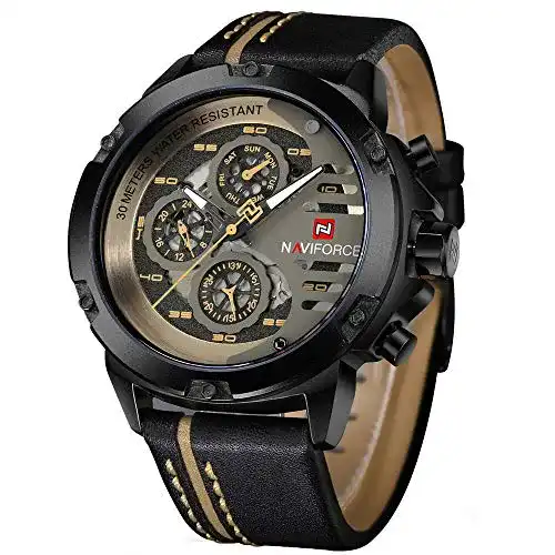 Militäruhr Naviforce Herren Sport wasserdichte Analog Quarzuhr