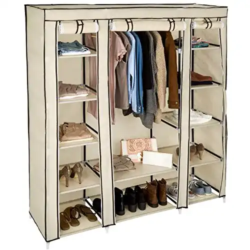 Stoffschrank tectake Kleiderschrank für Garderobe und Aufbewahrung
