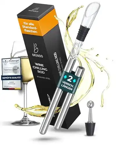 Weinkühlstab Brendo 4-in-1 Edelstahl Flaschenkühler mit Zubehör