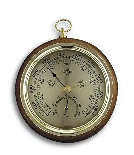 TFA Dostmann Barometer und Thermometer Analog 45.1000.01 zur Wettervorhersage