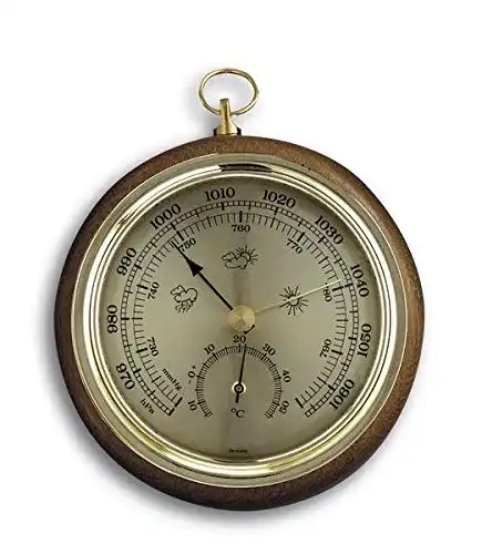 TFA Dostmann Barometer und Thermometer Analog 45.1000.01 zur Wettervorhersage