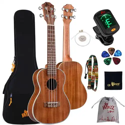 Ukulele Winzz Konzert 23 Zoll Set für Erwachsene und Kinder