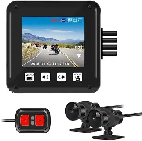 Dashcam für Motorräder VSYSTO 1080p Kamera mit Doppelobjektiv