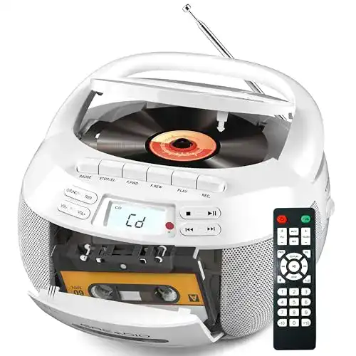 Tragbarer CD-Player mit Fernbedienung und Bluetooth-Funktionalität