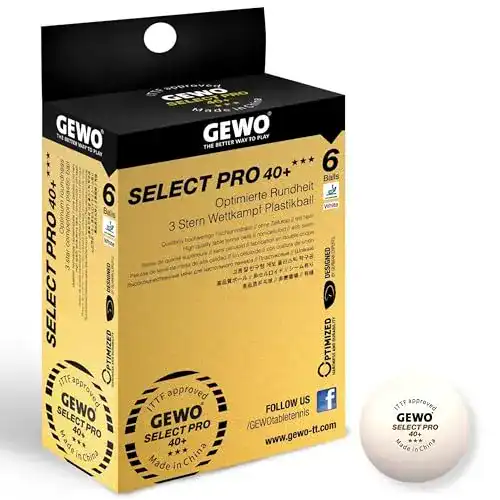 Tischtennisbälle GEWO Select Pro, 3 Sterne Wettkampf-Bälle