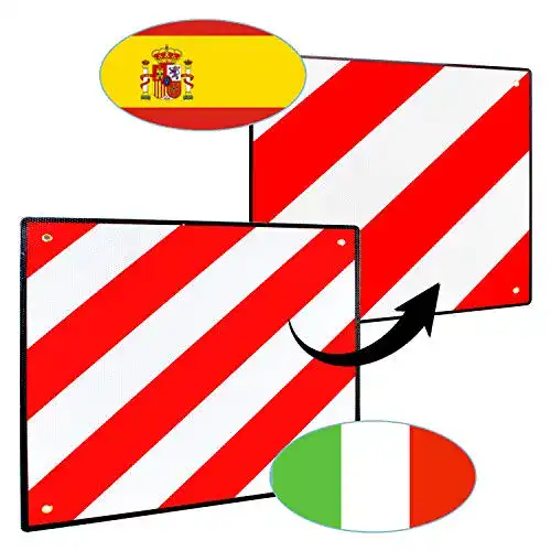 Vingo Premium Warntafel 2in1 für Italien und Spanien 50×50 cm