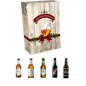 Bier-Adventskalender Handelshaus Huber-Koelle Holz Bierpaket 24 x 0,5 l