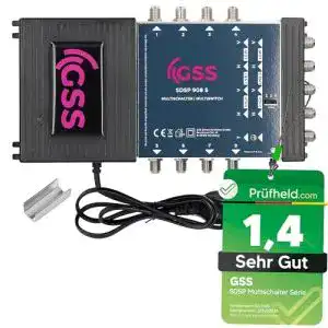 Quad-LNB-Multischalter GSS 9/8 für Satellitenempfangsanlagen