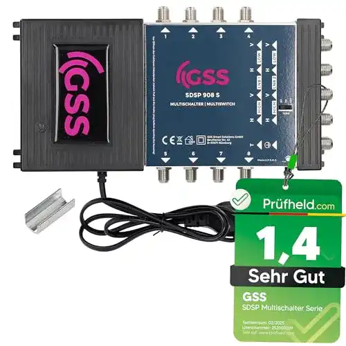 Quad-LNB-Multischalter GSS 9/8 für Satellitenempfangsanlagen