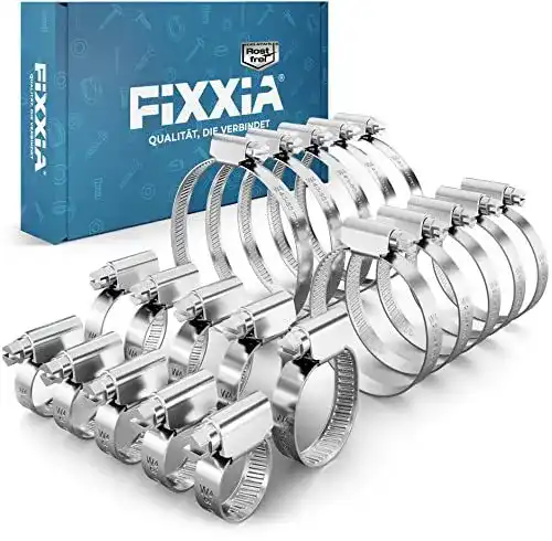 Schlauchschellen Set FIXXIA Edelstahl, Durchmesser 8-16mm, 16-25mm, 25-40mm, 40-60mm