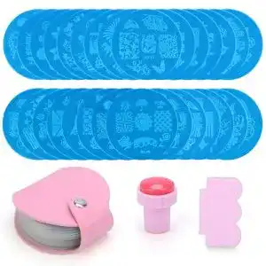 Nageldesign-Set Kurtzy mit 30 Stempelschablonen für kreative Maniküre