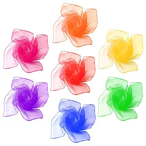 Jongliertücher SumDirect 7 Stück 60×60 cm bunte Chiffontücher