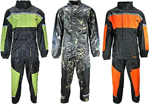 Motorrad-Regenkombi Heyberry in Schwarz und Neonorange, Größe 3XL
