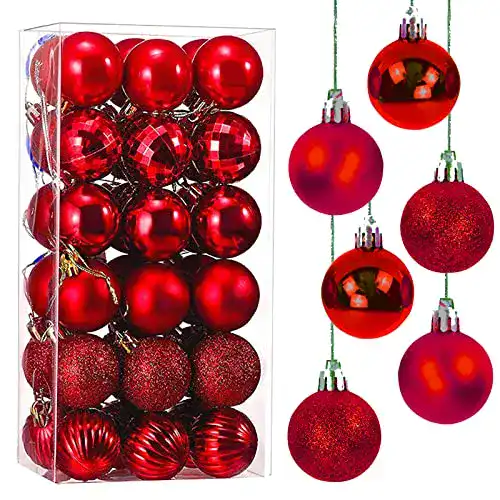 Weihnachtskugeln Taeku Baumschmuck 36 Stück in Rot