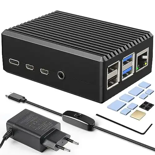 Miuzei Raspberry Pi 4 Gehäuse mit Aluminium und Passiv Kühlung
