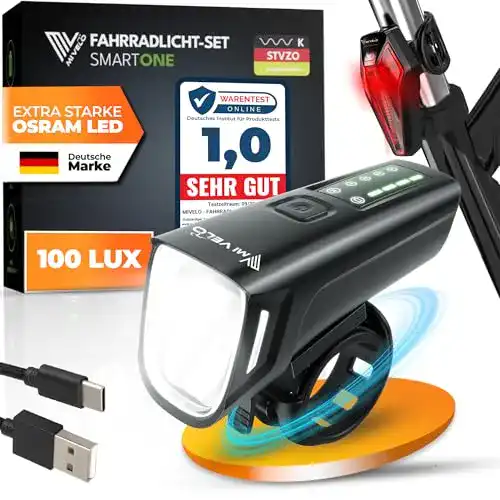 Fahrradlampe MiveLo Smart One Set für Sicherheit im Straßenverkehr