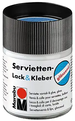 Marabu Serviettenkleber 50 ml – Transparenter Lack und Kleber für Bastelprojekte