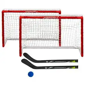 Hockeytor Winnwell Doppel-Mini-Hockey-Set für Indoor und Outdoor