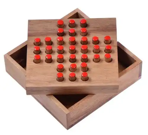 Solitär Brettspiel Logoplay Größe S – Holzspiel für 1 Spieler