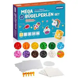 Bügelperlen Smowo 10.000 Set mit 15 Farben und Steckplatten