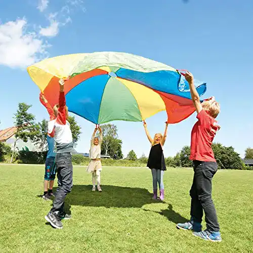 Schwungtuch Diabolo bunt 5 m – Motoriktraining für Koordination und Balance