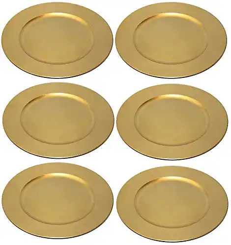Platzteller TAMLED 6 x used look Dekoteller Ø 33 cm gold