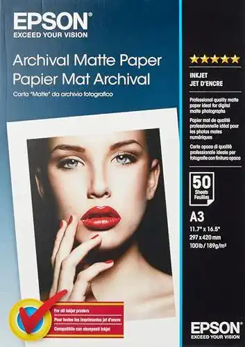 Epson C13S041344 Matte Archivpapier Inkjet A3 50 Blatt