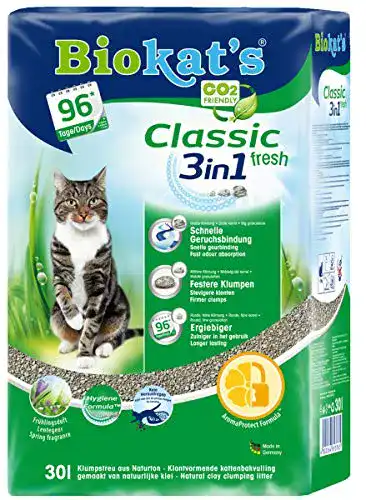 Biokat’s Classic Fresh 3in1 Katzenstreu mit Duft – Klumpende Streu 30L