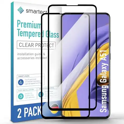 Smartect Schutzglas für Samsung Galaxy A51, 2 Stück