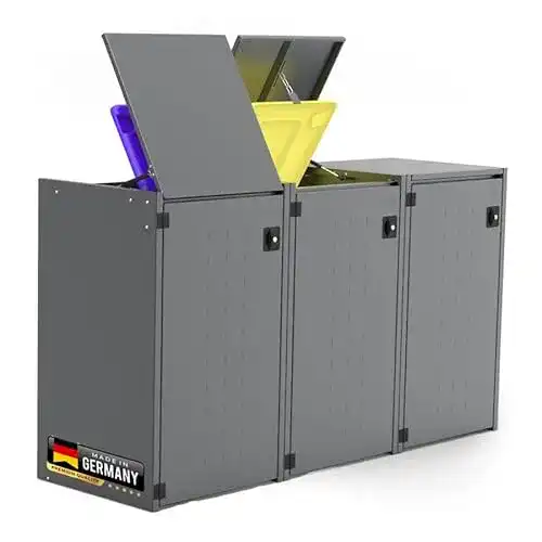 Mülltonnenbox Boxxi von reinkedesign mit Kippdeckel für 3 Behälter