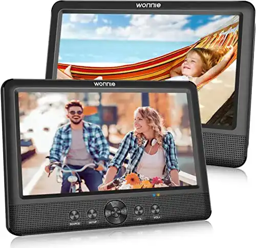 Tragbarer Auto-DVD-Player von WONNIE mit Dual 10,5 Zoll Monitoren