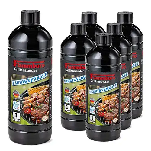 Flüssiganzünder 6 Liter für Grill und Feuerstellen, 1000 ml Flasche