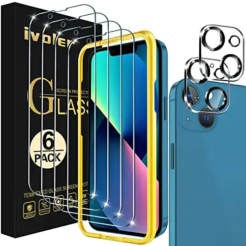 iPhone 13 Panzerglas ivoler 4+2 Stück Schutzglas für iPhone 13