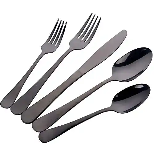 Schwarzes Besteckset von Buyer Star 20-teilig für 4 Personen