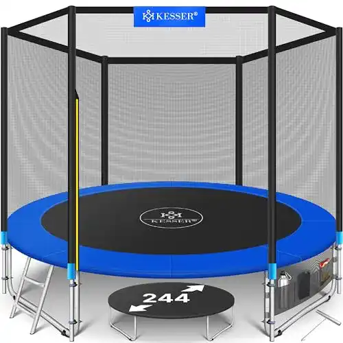 Trampolin 244 cm Kesser Outdoor mit Sicherheitsnetz und Zubehör