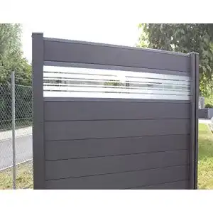 WPC Sichtschutzzaun Terrasso Dark Grey mit 2 Zäunen