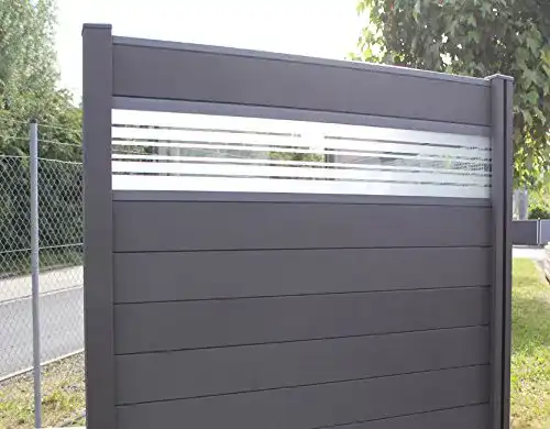 WPC Sichtschutzzaun Terrasso Dark Grey mit 2 Zäunen