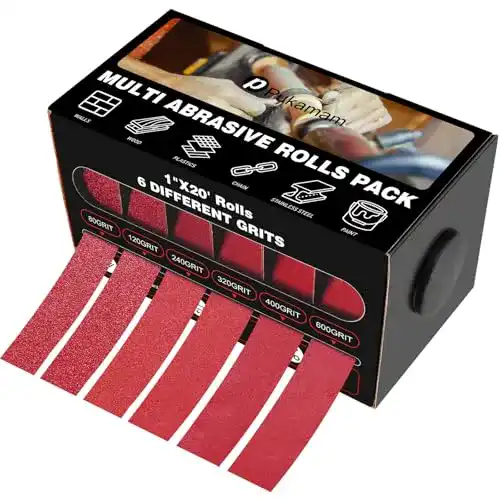 Schleifband Pukamam 6 Rollen Schleifpapier 25mm x 6m für verschiedene Anwendungen