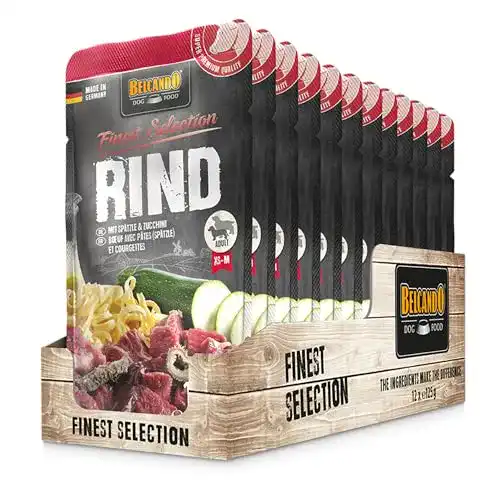 Belcando Nassfutter Frischebeutel 12x125g Rind mit Spätzle und Zucchini