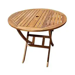 Gartentisch rund aus Akazienholz, 90 cm, klappbar
