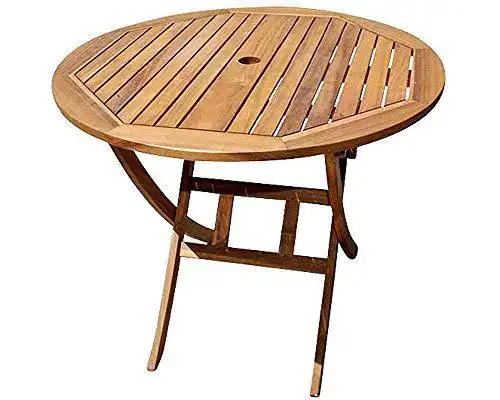 Gartentisch rund aus Akazienholz, 90 cm, klappbar