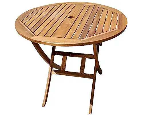 Gartentisch rund aus Akazienholz, 90 cm, klappbar