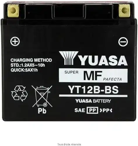 Yuasa Motorradbatterie YT12B-BS 12 V 10 Ah für MOTO GUZZI V10 Centauro
